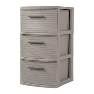 lot 176 image: 3 Drawer Medium Tower Dark Gray - Brightroom