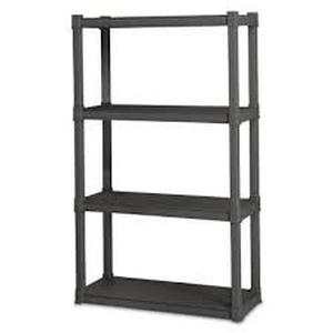 lot 197 image: STERILITE 01643V01 4 Shelf Durable Solid Surface Shelving Unit, 34.5 x 14.375 x 57 inches, Flat Grey