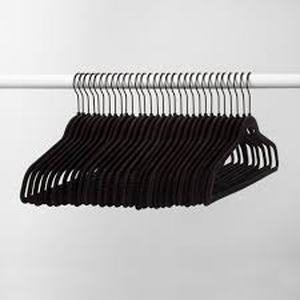 lot 245 image: 30pk Suit Flocked Hangers - Brightroom-Black