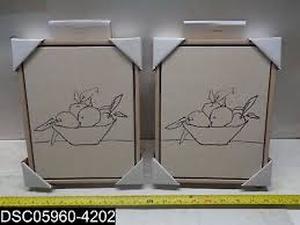 lot 264 image: 2 Pack Threshold 8 x 10 Framed Printed Fruit Canvas