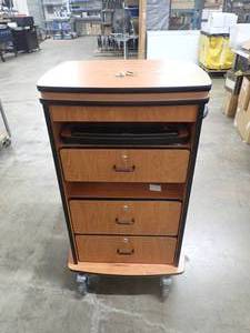 lot 81 image: Rolling Podium  Filling Cabinet&nbsp