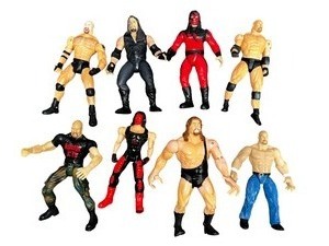 lot 28 image: LOT OF VINTAGE WRESTLER FIGURES