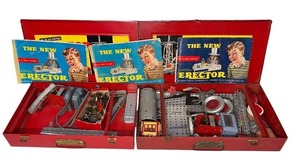 lot 50 image: Vintage A.C. Gilbert Erector Sets - No. 61 All Electric & No. 725 Engineers Set