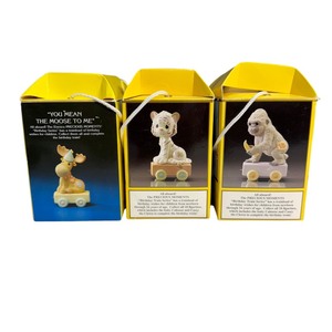 lot 74 image: LOT OF 3 ALL ABOARD THE ENESCO PRECIOUS MOMENTS BIRTHDAY SERIES