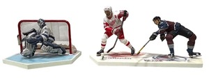 lot 93 image: NHL Hockey Player Figurines Set - Brendan Shanahan, Rob Blake, Toronto Maple Leafs Goalie