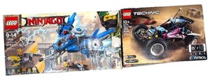 lot 96 image: LEGO Technic Off-Road Buggy 42124 & Ninjago Lightning Jet 70614 Sets