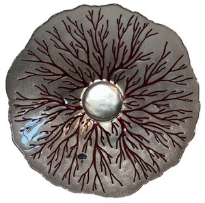 lot 122 image: Murano Glass Bowl Lavorazione Arte Italy - 15.5 Wide Coral Design, 3.5 Tall