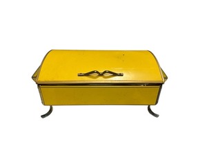 lot 70 image: VINTAGE MCM YELLOW ENAMEL CHAFING DISH BUFFET SERVER