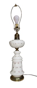 lot 137 image: VINTAGE 1950s MID CENTURY MODERN ATOMIC SPUTNIK MILK GLASS LAMPS STARBURST