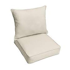 Lot of  SORRA HOME 27 x 23 x 22 Deep Seating IndoorOutdoor Pillow and Cushion Chair Set in Sunbrella Canvas Cloud  Customer Returns See Pictures