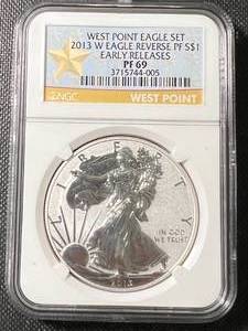 2013 PROOF AMERICAN SILVER EAGLE WEST POINT SET NGC PF69