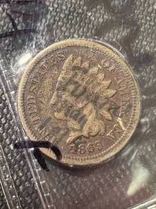 1863 US INDIAN HEAD CENT