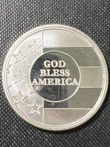 1 TROY OZ .999 FINE SILVER GOD BLESS AMERICA ROUND