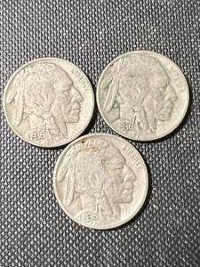3 US 1936 BUFFALO NICKELS