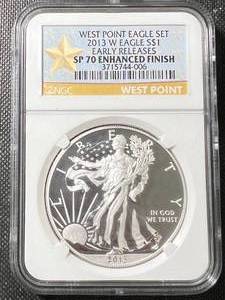 2013 PROOF AMERICAN SILVER EAGLE WEST POINT SET NGC SP70