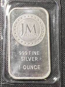 1 TROY OZ .999 FINE SILVER JM BULLION BAR