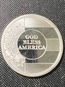 1 TROY OZ .999 FINE SILVER GOD BLESS AMERICA ROUND