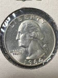 1964 US WASHINGTON QUARTER BU