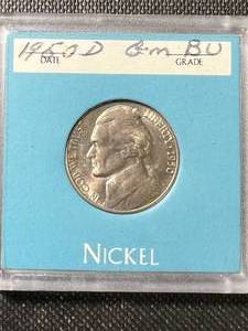 1950-D US JEFFERSON NICKEL BU IN CASE