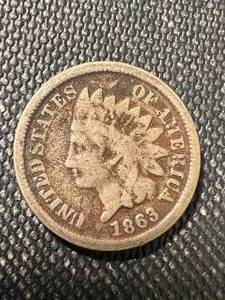 1863 US INDIAN HEAD CENT