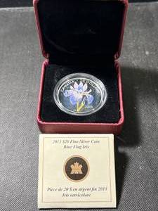 2013 $20 FINE SILVER BLUE FLAG IRIS COIN