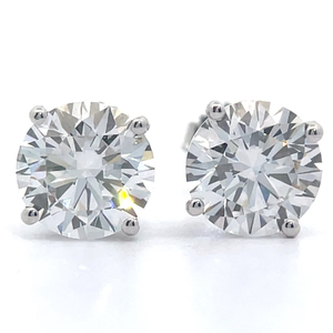 5.07 Carat Diamond Four-Prong Martini Solitaire Stud Earrings in 14k White Gold w IGI Reports $8,950 Retail VIDEO