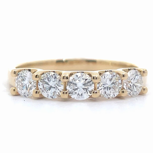 1.00 Carat Diamond Five-Stone Ring in 14k Yellow Gold $2,340 Retail VIDEO