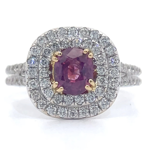 1.63 Carat Extremely Rare Kashmir Sapphire & Natural Diamond Ring in 18k Two-Tone Gold $16,820 Appraisal Included VIDEO