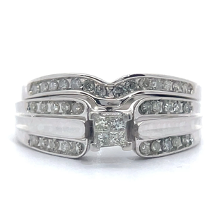Matching 0.50 Carat Diamond Engagement Ring & Shadow Band 2-Piece Bridal Set in White Gold VIDEO