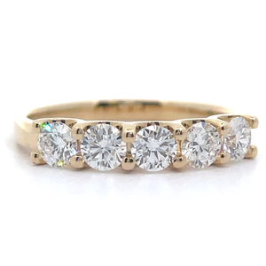 1 Carat Diamond Five-Stone Anniversary Ring in 14k Yellow Gold VIDEO