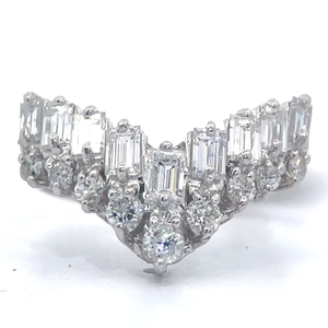 1.50 Carat Natural Diamond Double Chevron Ring in Platinum $8,590 Appraisal Included VIDEO