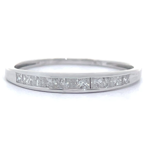 Princess 0.25 Carat Diamond Semi-Eternity Channel Ring in White Gold