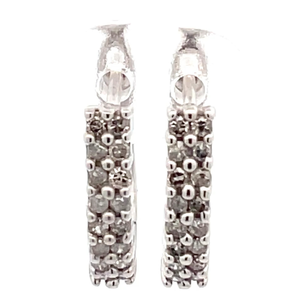 0.33 Carat Fancy Champagne Diamond U-Shaped Square Hoop Earrings in White Gold