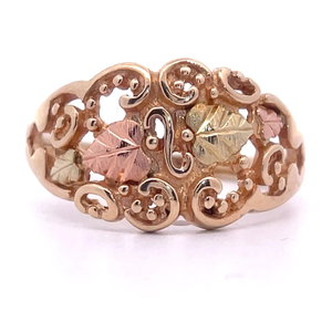 Black Hills Gold Garden Trellis Filigree Ring in Tri-Color Gold VIDEO