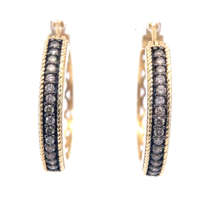 0.30 Carat Diamond Channel Round Hoop Earrings in Two-Tone VIDEO