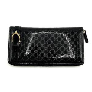 Gucci Black Patent Leather Guccissima Zippy Long Wallet - Authentic $600 Retail