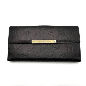 Gucci Black Guccissima GG Leather Long Wallet - Authentic $750 Retail