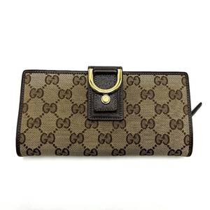 Gucci Brown GG Canvas x Leather Long Wallet - Authentic $600 Retail