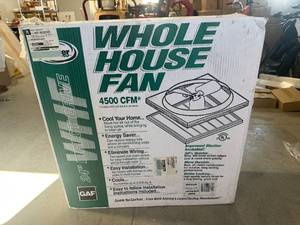 lot 13 image: GAF Whole House Fan New in Box