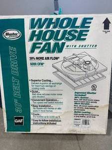 lot 36 image: 6000 CFM Whole House Fan New in Box
