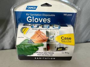 lot 157 image: New 100 Pack of Disposable Gloves for Emptying RV  Camper Tanks