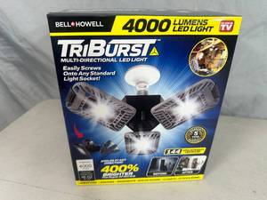 lot 204 image: New TriBurst LED Garage Light - Multi-Directional Light
