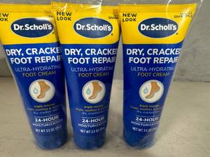 lot 220 image: 3 New Tubes of Dr. Scholls Hydrating Foot Cream