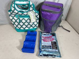 lot 224 image: New Backpack Cooler, Lunch Bag, Ice Packs