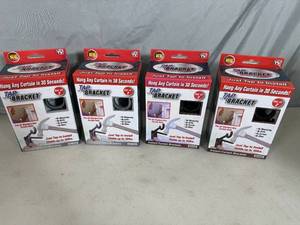 lot 225 image: 4 New Sets of Tap Bracket Instant Curtain Rod Holders