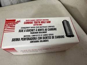 lot 241 image: New Milwaukee Carbide Tooth Hole Saw 1-14