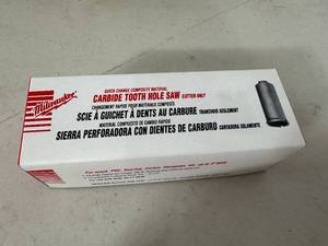 lot 242 image: New Milwaukee Carbide Tooth Hole Saw 1 -18