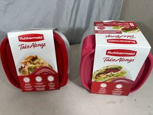 lot 274 image: 12 New Rubbermaid TakeAlongs Food Storage Containers with Lids.