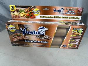 lot 275 image: New Pack of 2 Copper Infused Grilling  Baking Mats