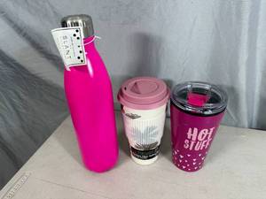 lot 285 image: 3 New Drink Tumblers  Water Bottles